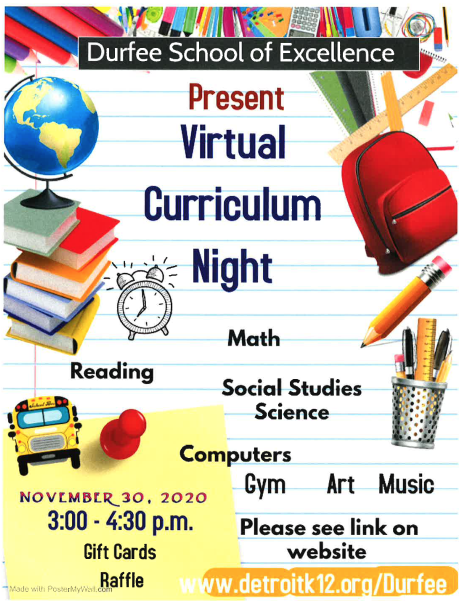  Virtual Curriculum Night at Durfee